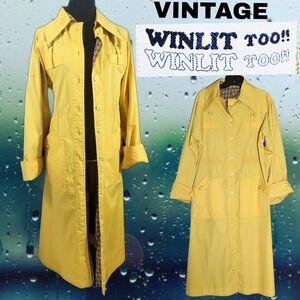 Vintage Yellow Trench Rain Coat
